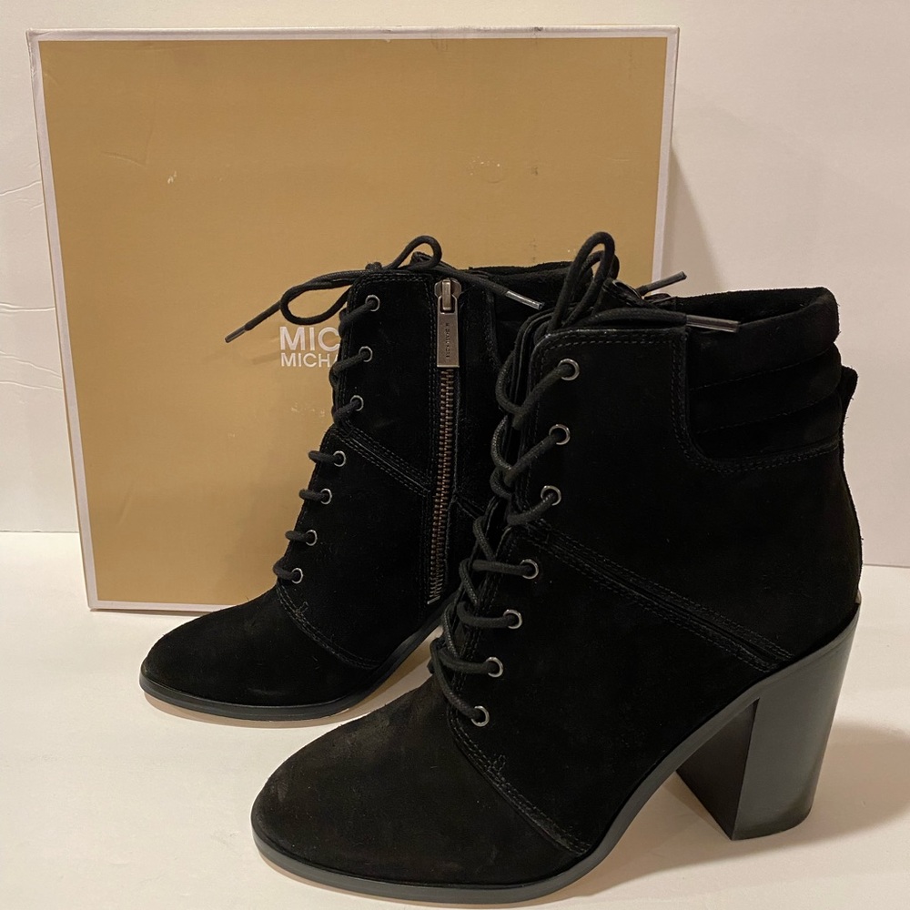 Michael Kors thatcher ankle boots suede black 6 M